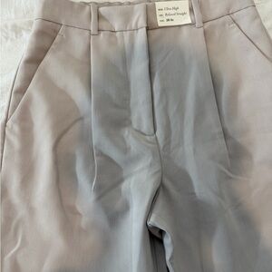 Gray High-Waisted Trousers
